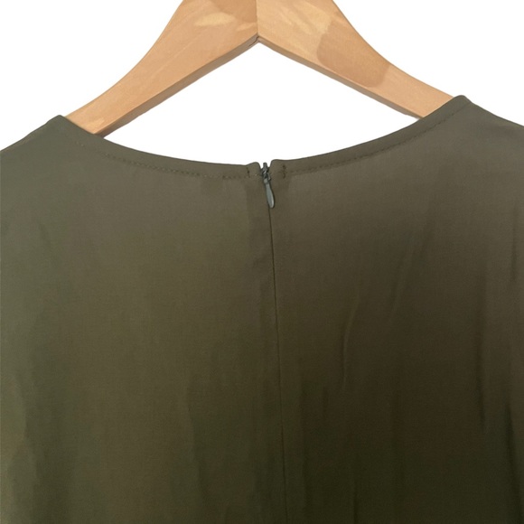 Womens Fit & Flare Boho Long Sleeve Mini Dress in Olive Green Size M - Picture 11 of 12